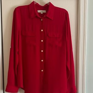 LOFT Scarlet Long Sleeve Shirt